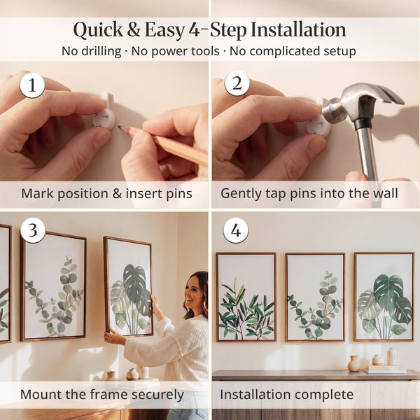 Framed Botanical Wall Art Set of 3 – 16x24 Each Panel