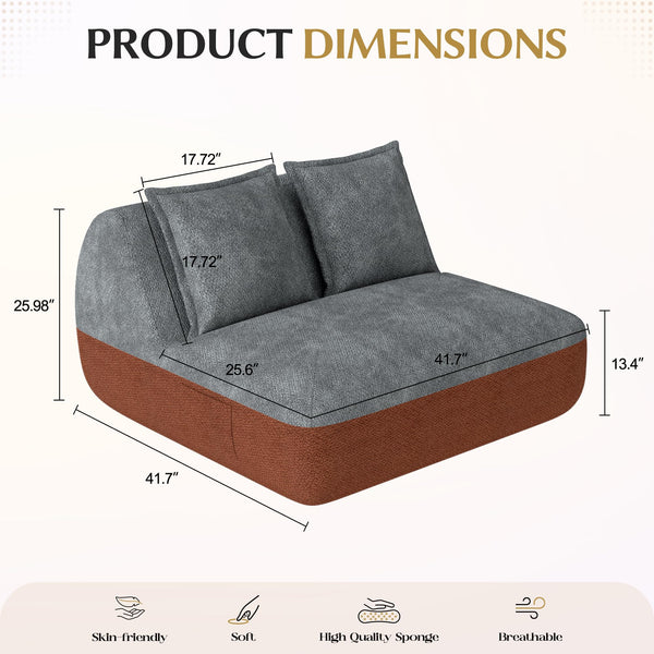 Small Loveseat Sofa Chair with Side Pocket – Memory Foam, No Assembly
