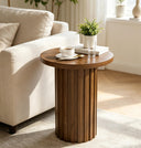 Round Fluted Pedestal End Table