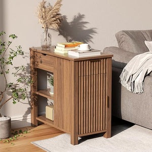 End Table with Charging Station & Storage