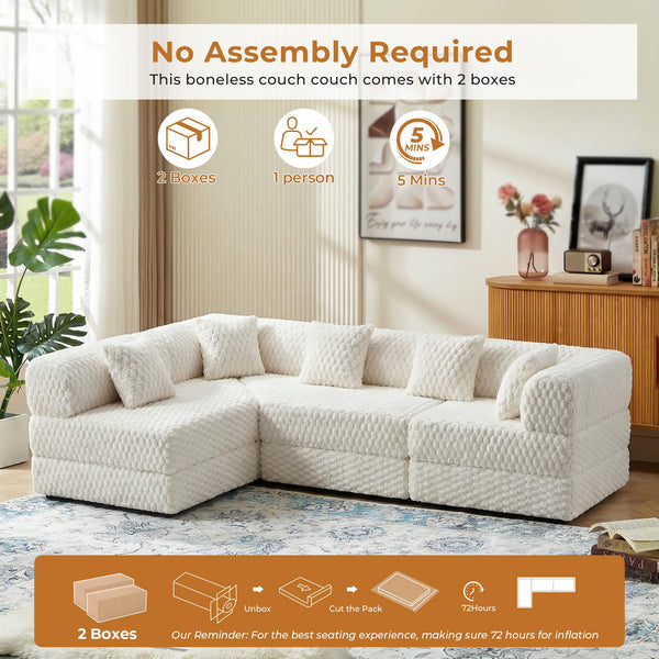 108" Modular Sectional Sofa Futon Convertible Sleeper