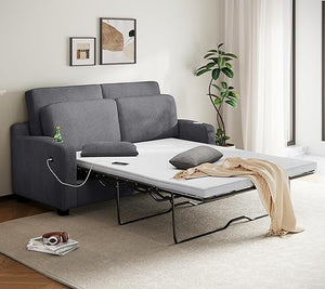 Pull Out Sofa Bed Convertible Loveseat Sleeper with Memory Foam - Queen Size