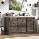 59" Double Bathroom Vanity with Sink, Faucet & Storage Drawers