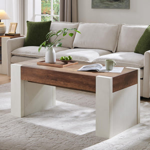 48" Farmhouse Coffee Table with Hidden Storage Drawer