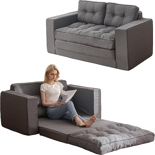 Convertible Loveseat Sleeper Sofa Bed with Cushion & Pillows