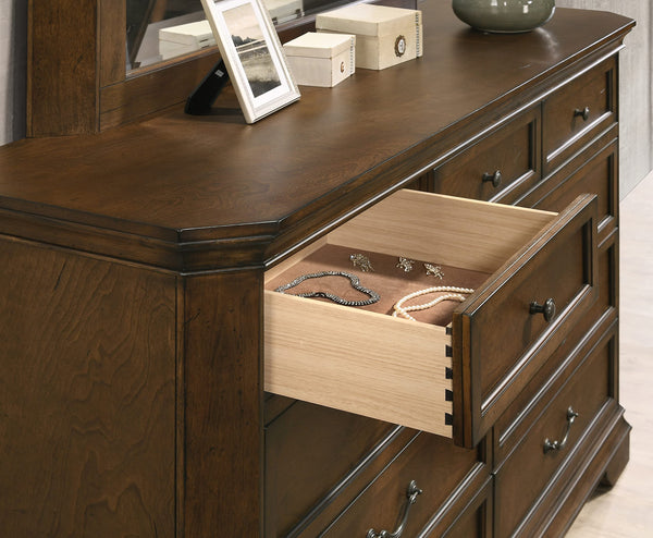 Traditional Wood Panel Bedroom Set – Antique Walnut