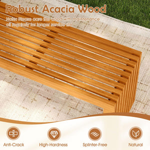 Acacia Wood Outdoor Bench 36" Backless Loveseat for 2 – 800 lbs Capacity