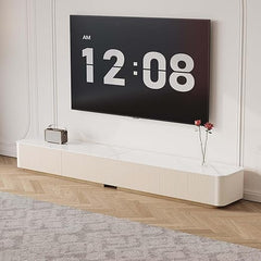 Modern TV Stand with Sintered Stone Top & Wood Drawers