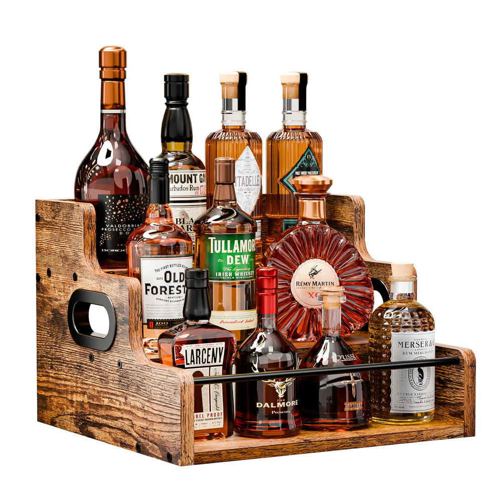 3-Tier Countertop Liquor & Wine Display Shelf
