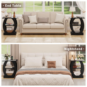 End Table Set of 2 with Charging Station