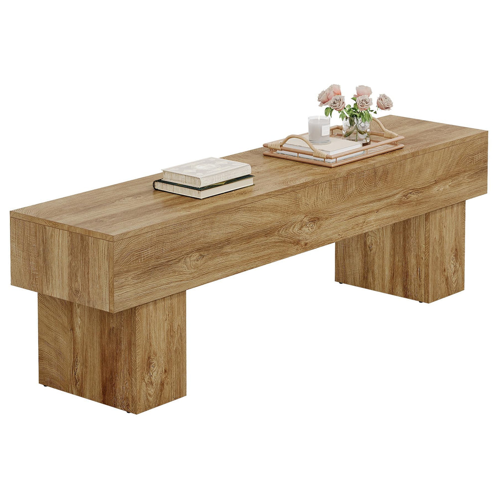 63-Inch Farmhouse Entryway Bench – Engineered Wood, Black & Rustic Brown