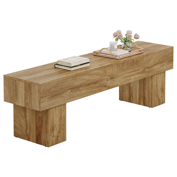 63-Inch Farmhouse Entryway Bench – Engineered Wood, Black & Rustic Brown