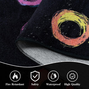 Colorful Circle Classroom Area Rug — Non-Slip Educational Kids Carpet