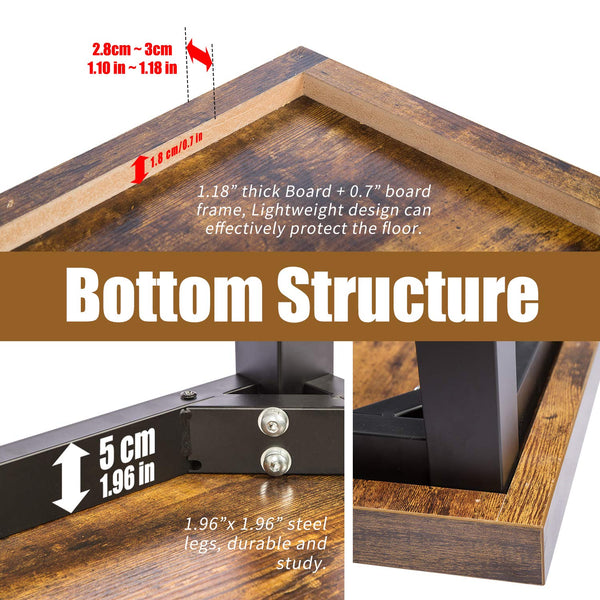 59-Inch Large Office Desk with Metal Frame and Thick Desktop