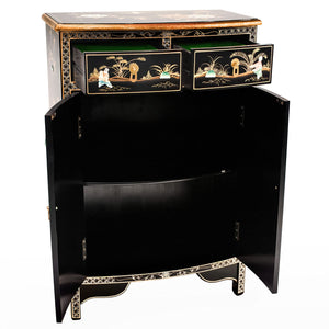 Chinese Lacquer Storage Cabinet with Mother of Pearl Inlay
