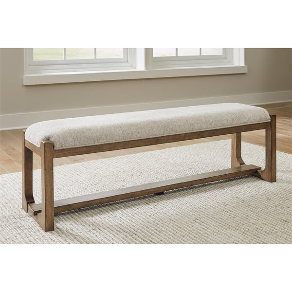 Farmhouse Upholstered Dining Bench with Foam Cushion