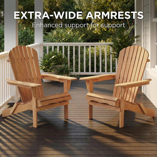 Folding Solid Wood Adirondack Chair with Pre-Assembled Backrest