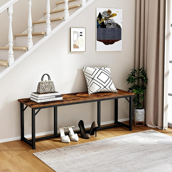 47.2" Industrial Dining Bench – Rustic Brown