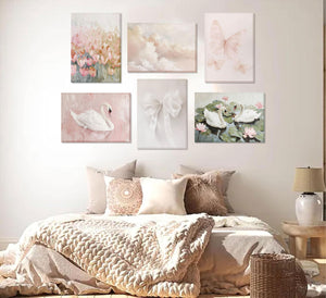 Coquette Wall Art Set of 6 – Pink Canvas Prints & Posters