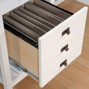 L-Shaped Executive Desk with Drawers & File Storage