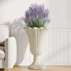 Tall Planters for Outdoor Plants Set of 2 with Drainage Holes