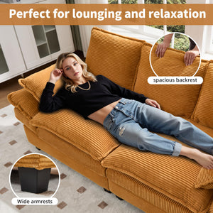 83" Corduroy Loveseat Sofa – 2-Seat Couch with Padded Cushions