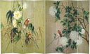 4-Panel Double-Sided Canvas Room Divider – 6 ft Tall Folding Privacy Screen