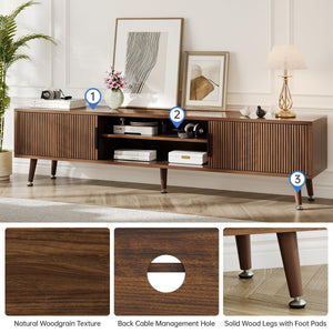 62-Inch TV Stand with Storage – Mid-Century Modern Media Console