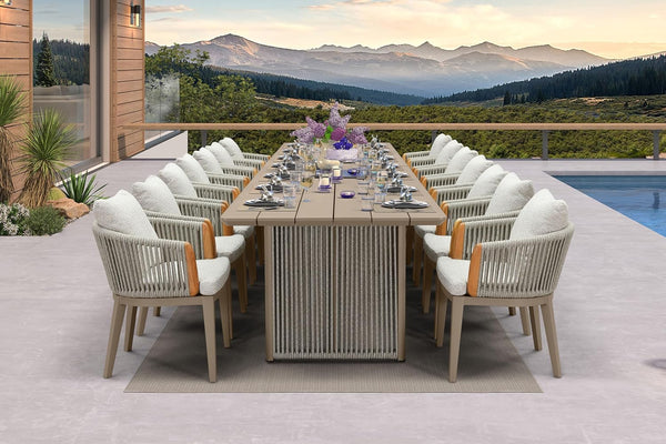 Outdoor Patio Dining Set with Olefin Cushions & Aluminum Frame