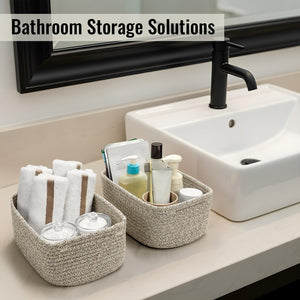 Small Woven Storage Baskets for Organizing – Set of 8