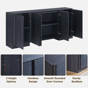 66-Inch Sideboard Buffet Cabinet with Adjustable Shelves
