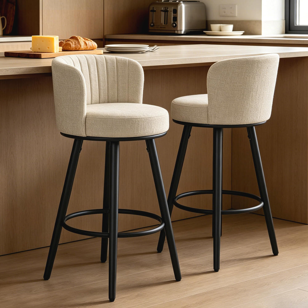 Swivel Bar Stools with Back & Footrest