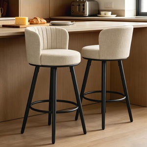Swivel Bar Stools with Back & Footrest
