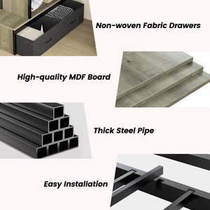 Twin Loft Bed with Storage Stairs & Drawers – Heavy Duty Metal