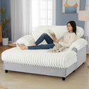 Oversized Chaise Lounge Sofa with Throw Pillows