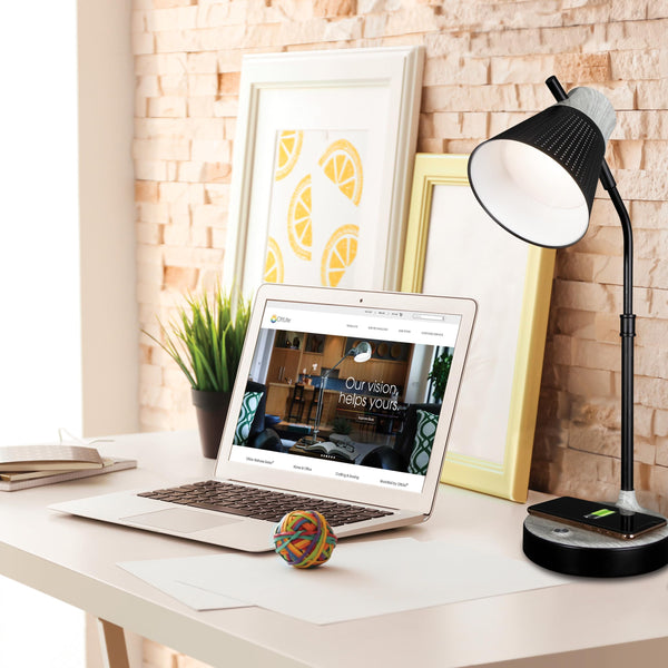 Wireless Charging LED Table Lamp with Flexible Neck