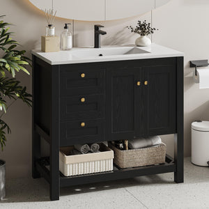 36" Bathroom Vanity with Sink and Cabinet