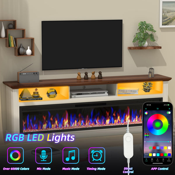58" Fireplace TV Stand with 52" Electric Fireplace