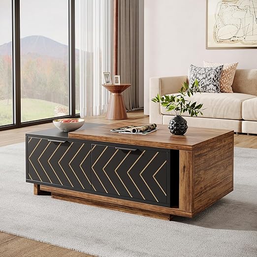 Extendable Coffee Table with Storage Drawers & Sliding Tabletop