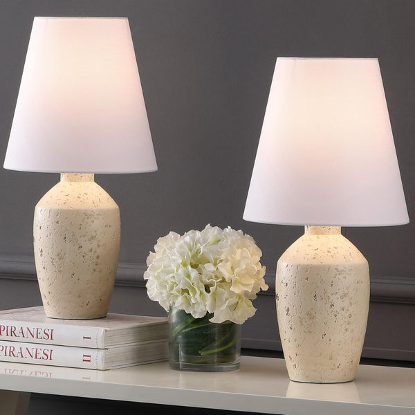 19.25" Modern Matte Ginger Jar Table Lamp Set of 2
