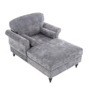 Chenille Recliner Sofa Chair with Curved Armrests & Pocket Springs