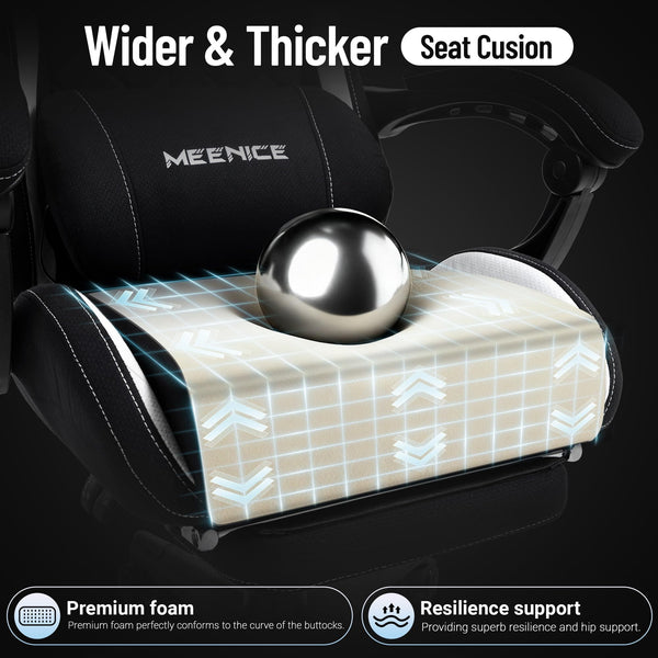 Big & Tall Gaming Chair with Pocket Spring & Massage Lumbar