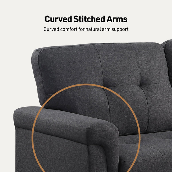 Convertible L-Shaped Sectional Sleeper Sofa with Storage Chaise