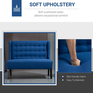 Retro Wingback Button-Tufted Loveseat Sofa