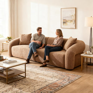 Modern Sectional Sofa 3-Seater with Curved Armrests