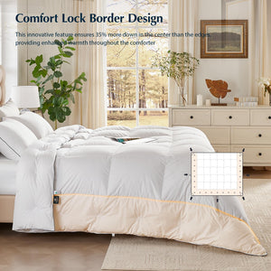 White Goose Down Comforter – All Season Baffle Box Duvet Insert