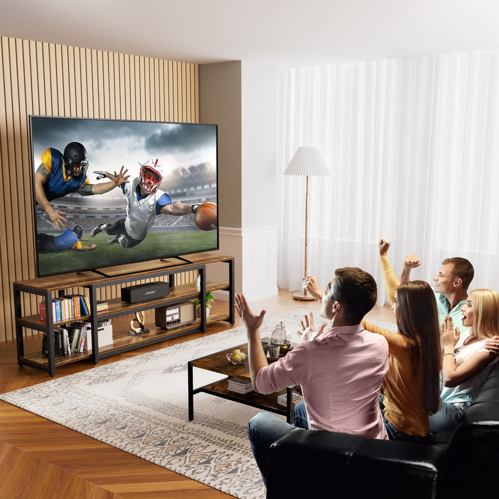 3-Tier TV Stand for 85 Inch TVs with Open Shelves