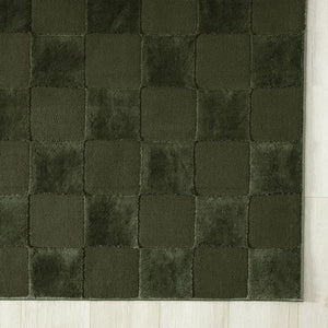 Green Checkered Area Rug 6x9