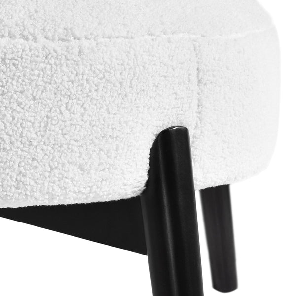 Wishbone Back Accent Chair – Bouclé Fabric, Birch Wood Legs