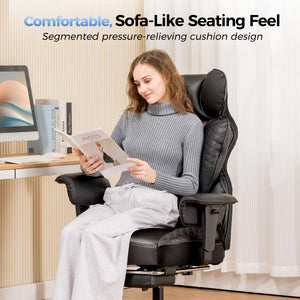 High-Back Ergonomic Office Chair – Reclining, Footrest & Pocket Spring Lumbar Support